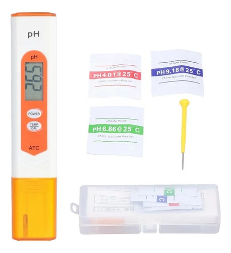 Medidor De Ph Y Temperatura Doble Decimal + Buffer Ph Liquid