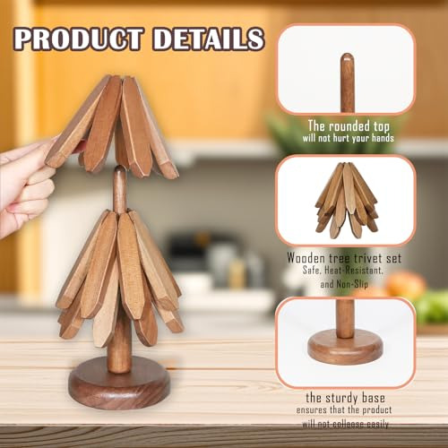 Soportes De Madera Para Platos Calientes. Juego De Posavasos