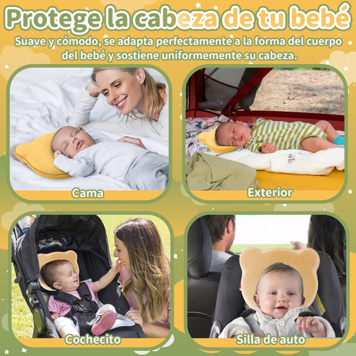Almohada Para Bebe Memory Foam Cabeza Prevenir Cabeza Plana