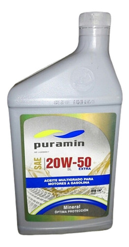 Aceite Mineral Puramin 20w50 Original Sellado