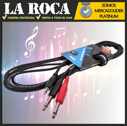 Cable Proel Plug 3.5 Stereo A 2 Plug 6.5 Mono 1.8 Metros