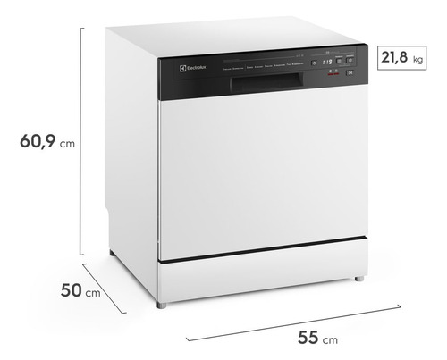 Lava-louça Electrolux 8 Serviços Branca Lava E Seca 50' Lb08 127V