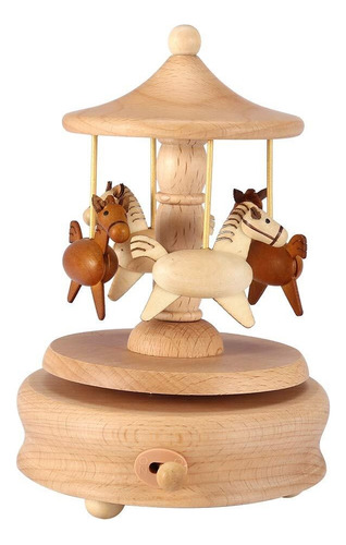 Carrusel Caja De Música Caballo Merry Go Round Musical Gire