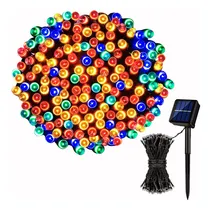 Comprar Serie De Luces Navideña Solar Led Multicolor 200 Focos 22 Metros Decorativa