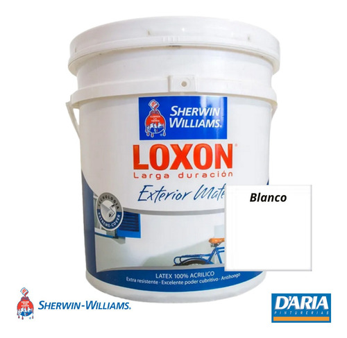 Pintura Latex Loxon Exterior Blanco X10 Lts Sherwin Williams