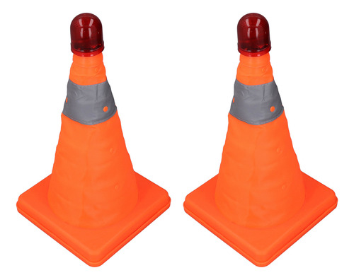 Juego De 2 Conos De Tráfico Plegables, Tiras Reflectantes De