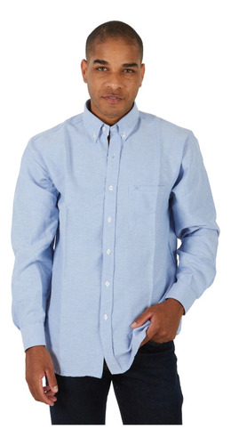 Camisa Hombre Tela Oxford Algodon Sport Manga Larga