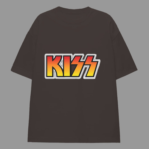 Remera Oversize Sin Mangas Rock Kiss Algodón 20.1 Gris