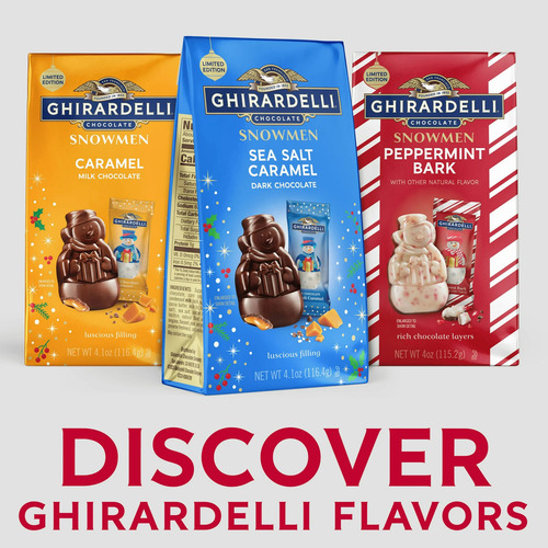 Ghirardelli Snowmen Sea Salt Caramel Dark Chocolate 116.4g