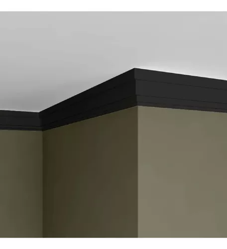 Uonlytech 2 rollos de zócalo autoadhesivos, azulejos de techo negros,  decoración de techo, moldura de zócalo, calcomanías de pared para zócalos  de
