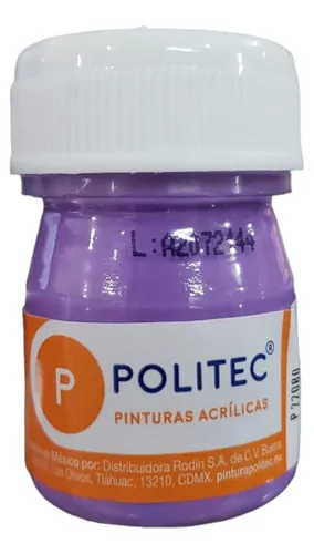 Pintura Acrilica Politec Morado 20 ml No 334 caja c/12 piezas 14302 - Código: 14302 | Compra en Guadalajara