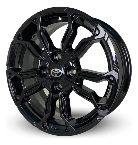 Rodas Toyota Etios Yaris Aro 16 4x100 (jogo) +bicos Cor Preto-brilhante