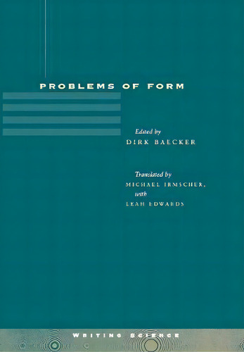 Problems Of Form, De Michael Irmscher. Editorial Stanford University Press, Tapa Dura En Inglés