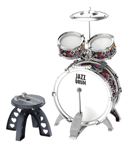 Juego De Batería Para Niños, Iluminación Musical, 3 En 1
