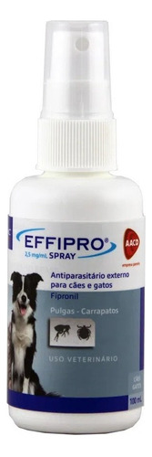 Spray Antipulgas Carrapatos Virbac Effipro Cães Gatos 100ml