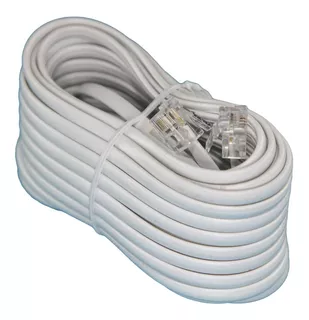 2 Cable 2mt Telefono Modem Con Fichas Plug Rj11 M/m B/n Htec