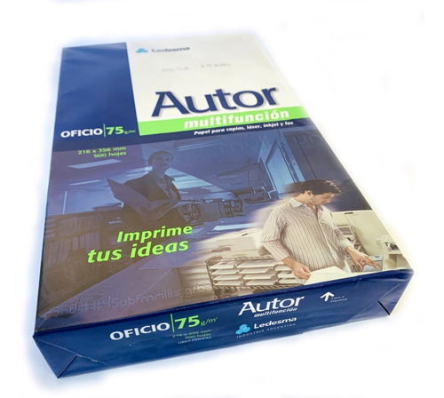 Resmas Oficio Autor Ledesma 500 Hojas 75grs X 4 Unidades Blanco
