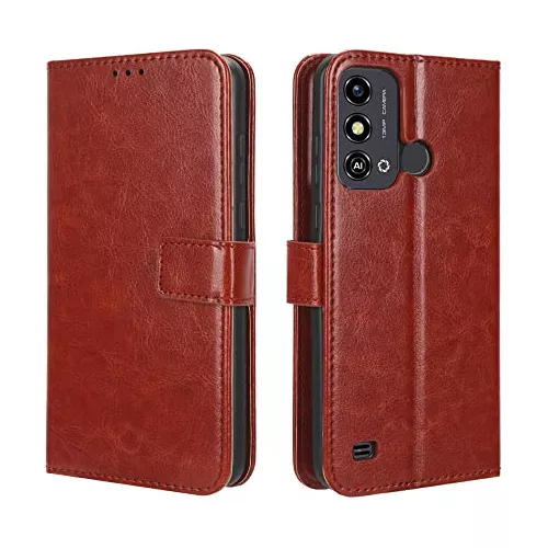 Funda con tapa de lujo para ZTE Blade A53 Pro, Cartera de cuero PU