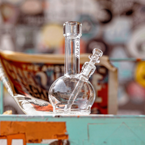 Grav® Mini Round Base Bong Boroglass Prime + Free Sticker