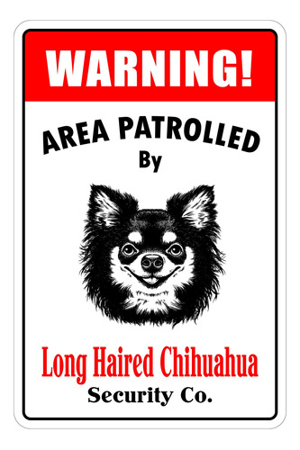 Letrero Perro Texto Ingl  Warning Area Patrolled By Long 8 X