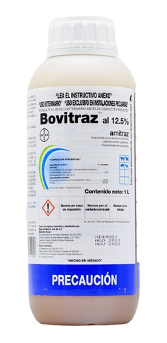 Bovitraz Al 12.5% Amitraz Acaricida Bovinos Bayer 1 L