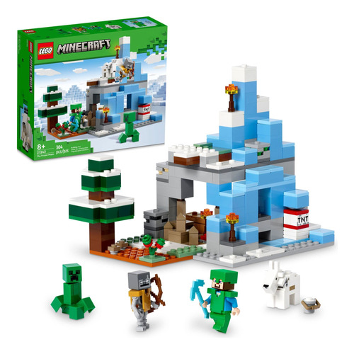 Lego Minecraft Los Picos Congelados 21243, Set Cave Mountain