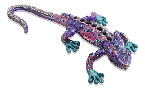 Caja Baratija Bisagra Cristal Lizard Chameleon Collection