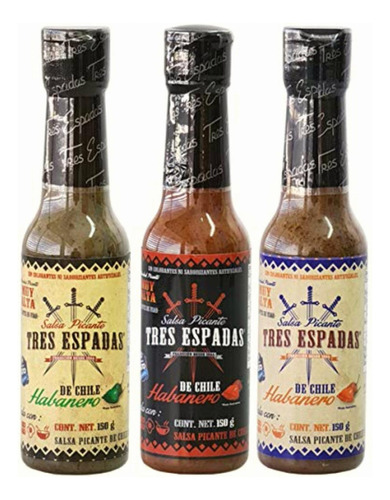 Tres Espadas | 3 Pack Salsa Picante De Habanero Asado 3