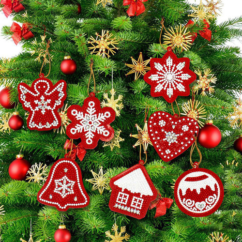 10 Piezas De Adornos De Diamantes De Navidad, Llavero
