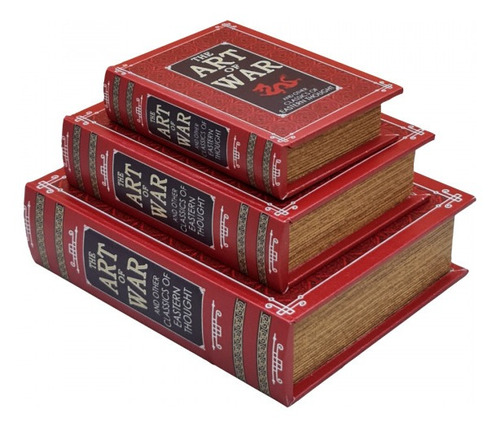 Imagem 3 de 5 de Jogo Caixa Livro Decorativo - 3 Peças Mdf + Pu - G3004