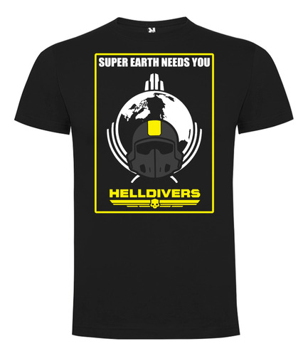 Polera 100% Algodón - Helldivers Super Earth Needs You