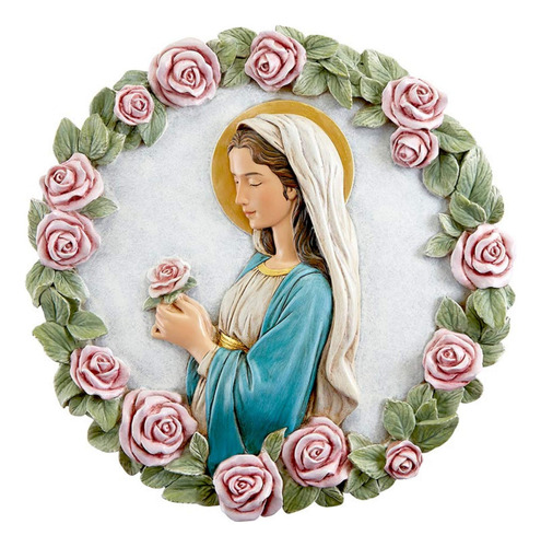 Needzo Madonna Of The Rose - Placa De Pared De Resina Pintad