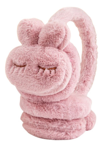 Orejeras Abrigadas P/ Invierno Calentitas Animales Cute Soft Conejito Rosa