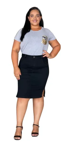 Saia jeans cheap preta evangelica