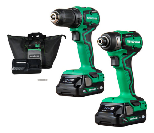 Metabo Hpt Kit Combinado Inalámbrico De Taladro De Destornillador Subcompacto Multivolt De 18 V | Alto Par | Motor Sin Escobillas | De Por Vida | Kc18ddxs
