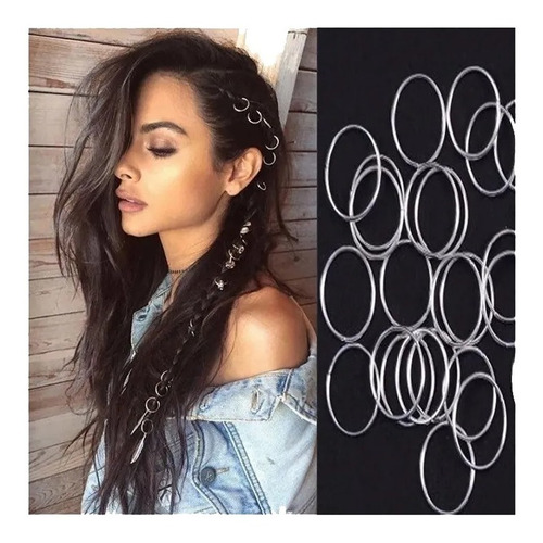 Imagen 6 de 8 de 12 Argollas Lisas Sin Dije Para Trenzas Africanas Braids Box