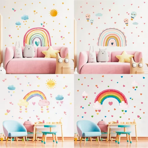 Arcoiris decorativo pared. Vinilos infantiles decoración pared