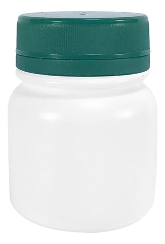 Pote Plástico Para Cápsulas 60ml C/ Tampa Lacre (100 Peças) Sabor Verde Escuro
