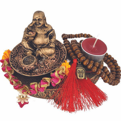 Mini Altar Buda Chinês 6 Itens Com Saquinho De Algodão