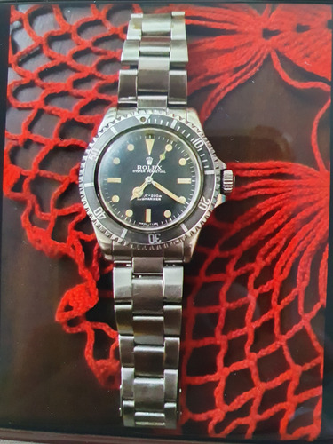 Relógio Rolex Submariner 5513 40mm Prateado Preto Preto