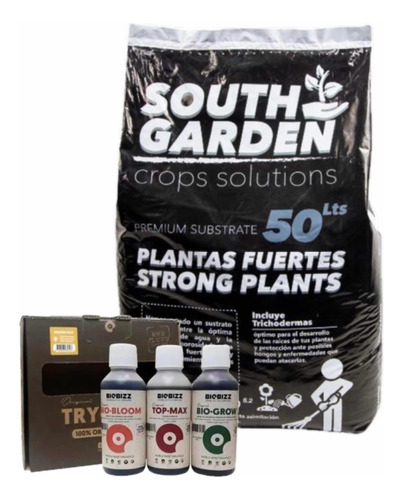 Sustrato South Garden 50l + Tripack Indoor Bio Bizz