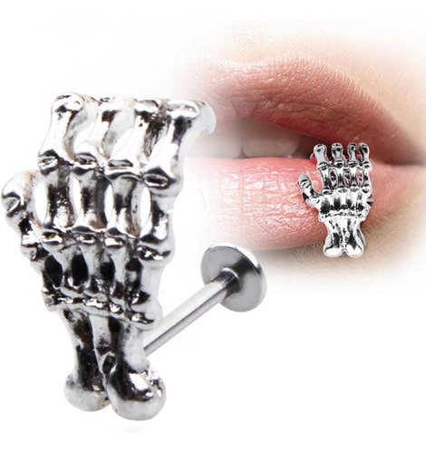 Piercing Para Mujer, Calavera, Labio, Joyería, Punk, Esquele