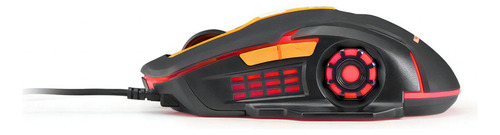 Mouse Gamer Multilaser 2400dpi Preto E Laranja Efeito De Luz
