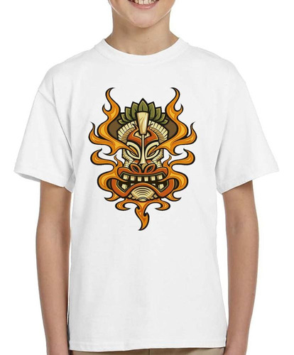 Remera De Niño Extreme Face Fire Art Colours