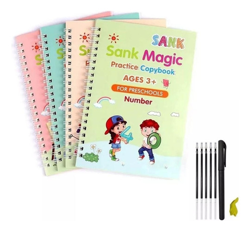 Cuadernos De Caligrafía Reutilizables (4 Piezas)