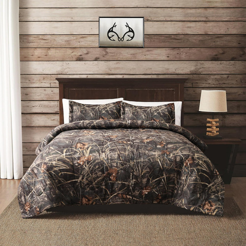 Realtree Max 4 Camo Juego De Edredón Queen De Tela De Polial