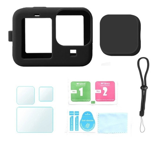 Estuche Funda Silicona For Gopro Hero 9 + Vidrio Templado