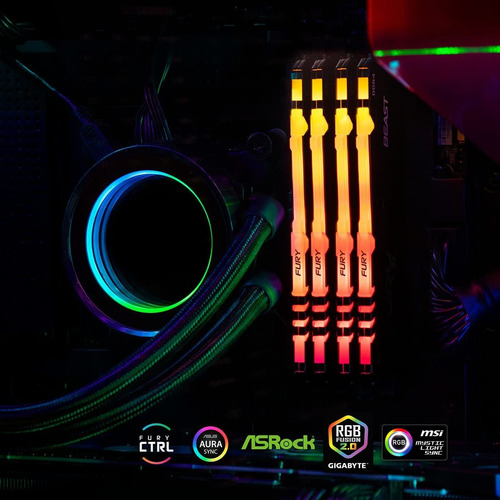 Imagen 5 de 6 de Memoria Ram Rgb 32gb 2x16gb Ddr4 3200 Mhz Dimm Kingston Fury
