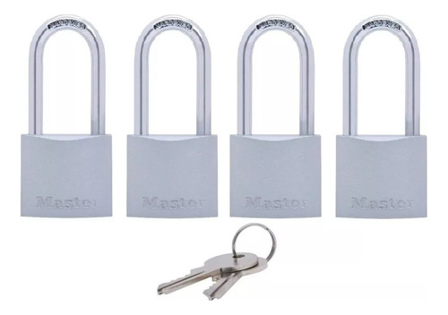 Juego De 4 Candados Gancho Largo Master Lock 740espqlf Color Plateado