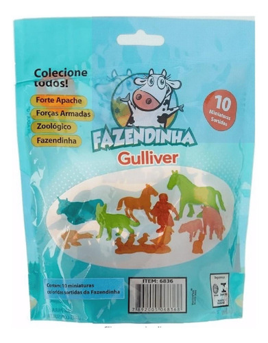 Brinquedo Saquinho Fazendinha Com 10 Figuras 6838 Gulliver